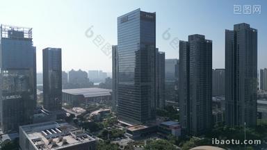 航拍惠州城市地标高楼惠州大景